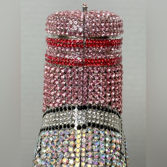 Champagne Bottle Rhinestone Encrusted Clutch w/ Chain – Sweet Bubbly Edition - Picture 11 of 12